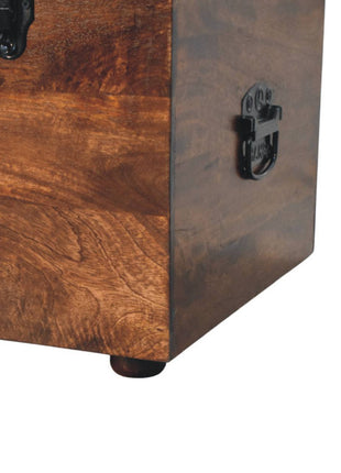 Black Buffalo hide leather Storage Trunk