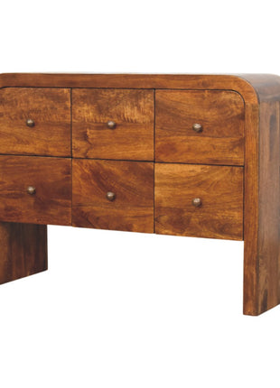 Darcy 3 over 3 Drawer Chest in Chestnut Finish