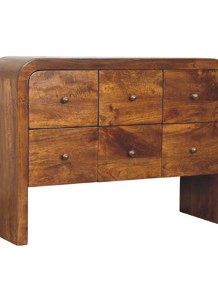Darcy 3 over 3 Drawer Chest in Chestnut Finish