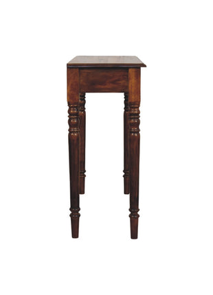Turned Legs 3 Drawer Chestnut Console