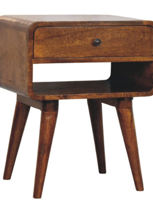 Avora Chestnut Nightstand with Drawer and open slot