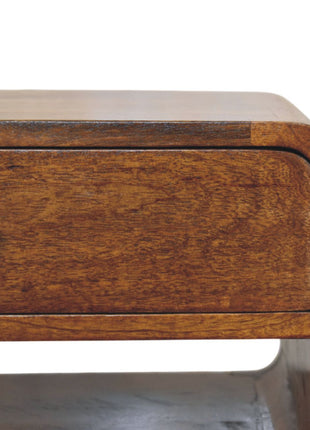 Avora Chestnut Nightstand with Drawer and open slot