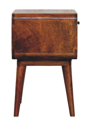 Avora Chestnut Nightstand with Drawer and open slot