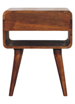 Avora Chestnut Nightstand with Drawer and open slot