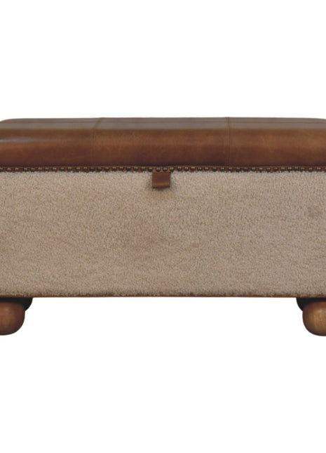 Boucle Lid- up Storage Ottoman