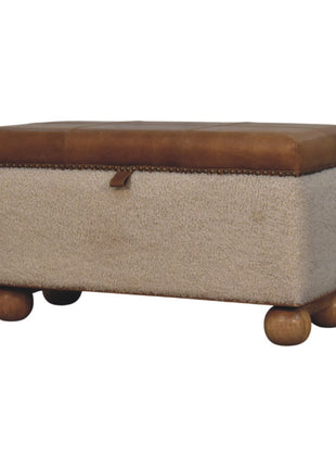 Boucle Lid- up Storage Ottoman