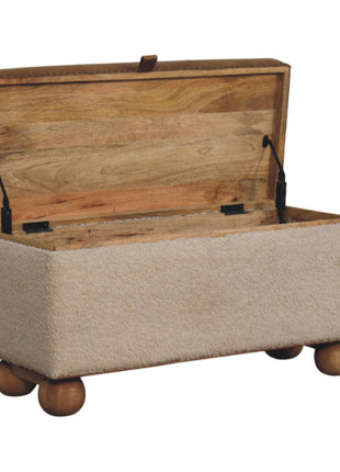 Boucle Lid- up Storage Ottoman
