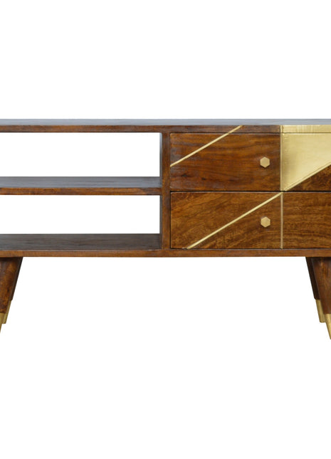 Gold Geo Chestnut Media Unit