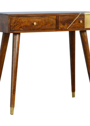 Gold Geo Chestnut Console Table