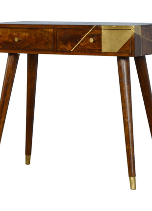 Gold Geo Chestnut Console Table