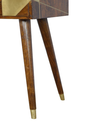 Gold Geo Chestnut Console Table