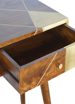 Gold Geo Chestnut Console Table
