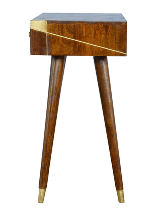 Gold Geo Chestnut Console Table