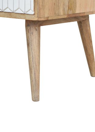 Sleek White Carved Coffee Table