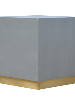 Cement Footstool with Gold Base