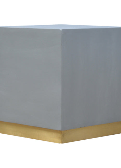 Cement Footstool with Gold Base