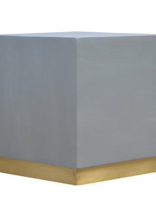 Cement Footstool with Gold Base