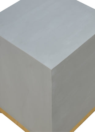Cement Footstool with Gold Base