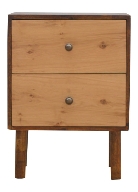 Oak Front 2 Drawer Bedside