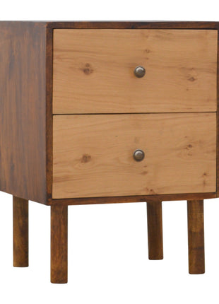 Oak Front 2 Drawer Bedside