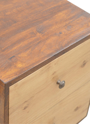 Oak Front 2 Drawer Bedside
