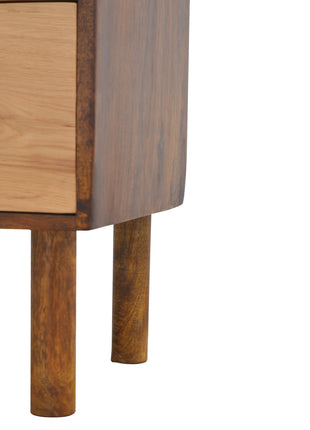 Oak Front 2 Drawer Bedside