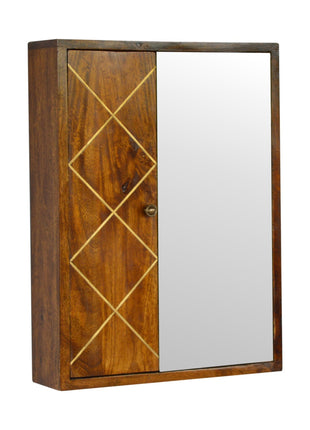 Sliding Brass Wall Mirror Cabinet
