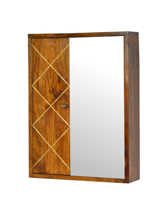 Sliding Brass Wall Mirror Cabinet