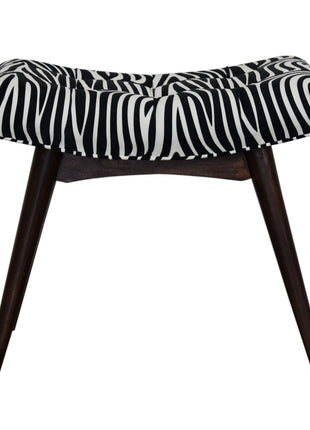 Zebra Print Curved Bench