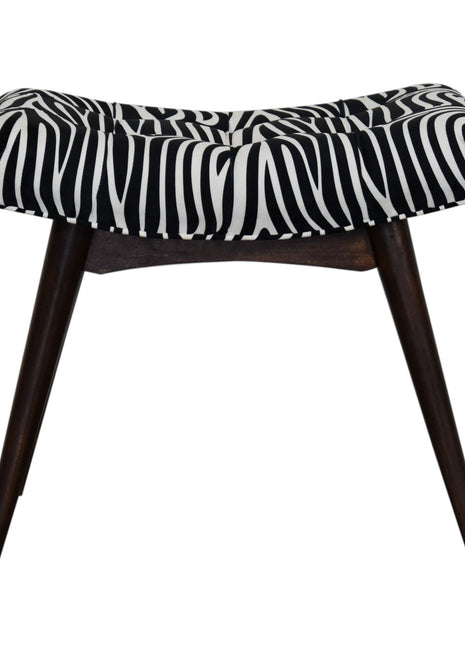 Zebra Print Curved Bench