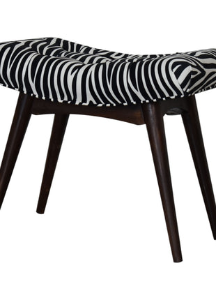 Zebra Print Curved Bench