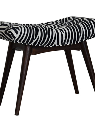 Zebra Print Curved Bench