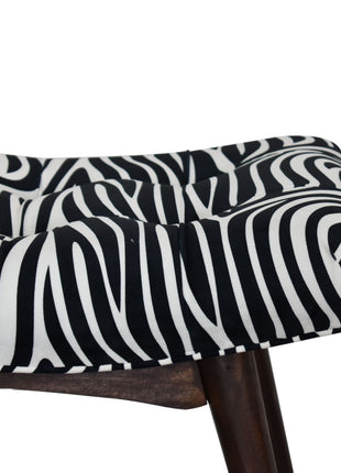Zebra Print Curved Bench