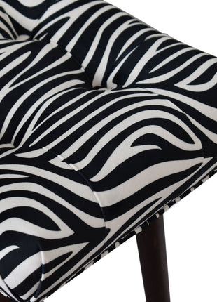 Zebra Print Curved Bench