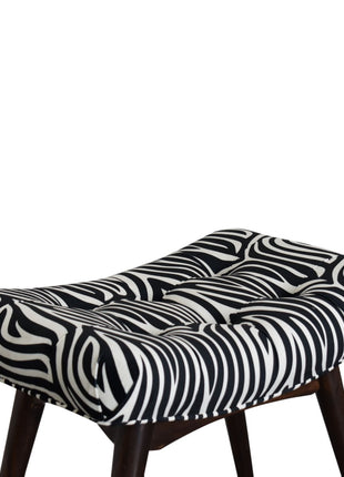 Zebra Print Curved Bench