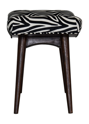 Zebra Print Curved Bench