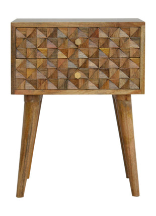 Diamond Carve Nachttisch mit 2 Schubladen