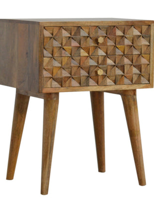 Diamond Carve Nachttisch mit 2 Schubladen