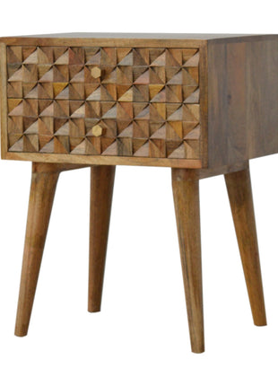 Diamond Carve Nachttisch mit 2 Schubladen