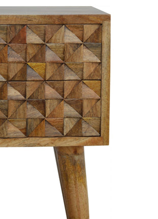 Diamond Carve Nachttisch mit 2 Schubladen
