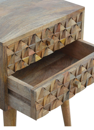 Diamond Carve Nachttisch mit 2 Schubladen