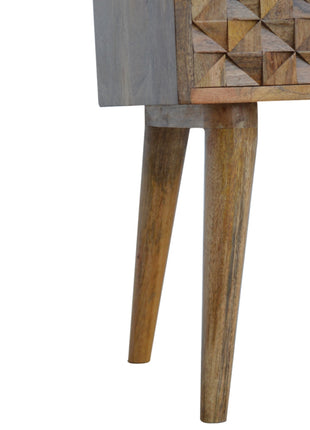 Diamond Carve Nachttisch mit 2 Schubladen