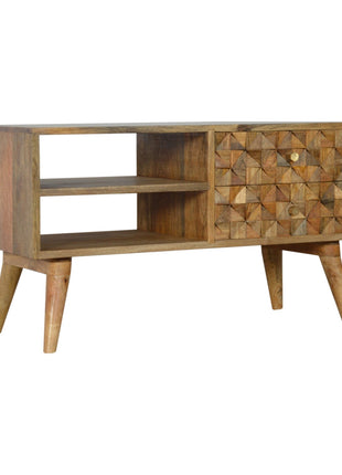 Diamond Carved Oak-ish Media Unit