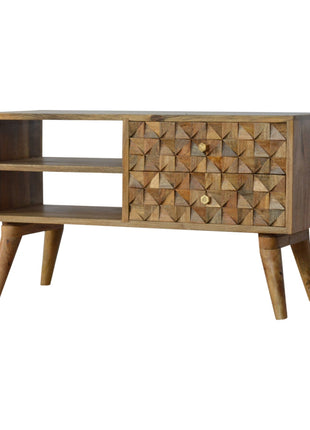 Diamond Carved Oak-ish Media Unit