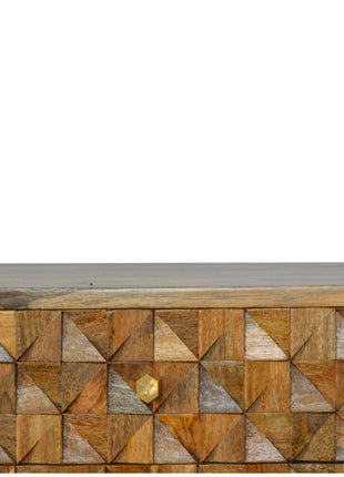 Diamond Carved Oak-ish Media Unit