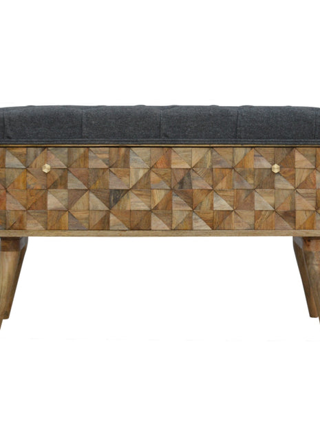 Grey Tweed Diamond Bench