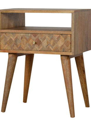 Assorted Oak-ish Open Slot Bedside