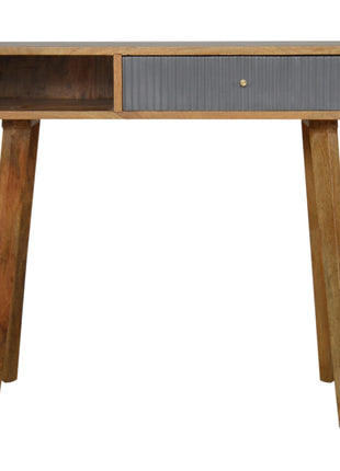 Schreibtisch mit geschnitztem Design in Grau