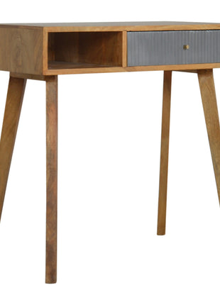 Schreibtisch mit geschnitztem Design in Grau