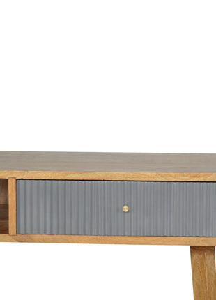Schreibtisch mit geschnitztem Design in Grau